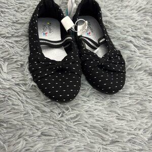 NWT Bumble & Birdie Charming Black & White Bow Canvas Dress Shoes Polka Dots 11